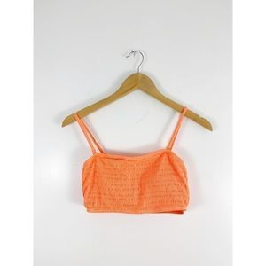 California Sunshine Orange Scrunch Swim Top